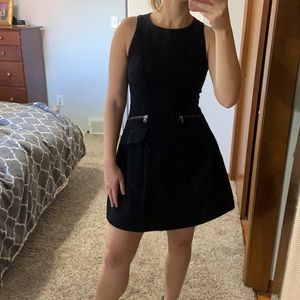 Black mini dress - structured fabric. Razor back